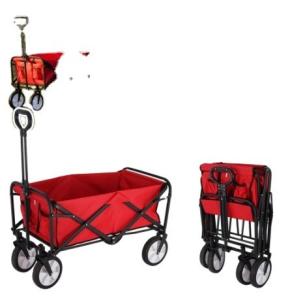 Quality Supermarket Heavy Duty 4-Wheel Steel Trolley Cart for Outdoor Camping and Beach Picnic wholesale