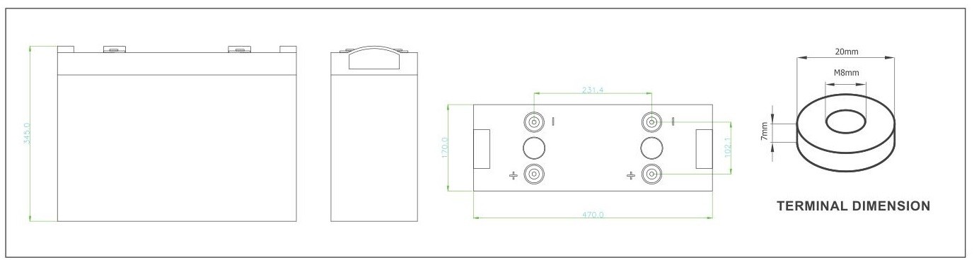 2V 2000 AH 2v Lead Acid Cell , Vrla Lead Acid Battery Low Self Discharge Rate