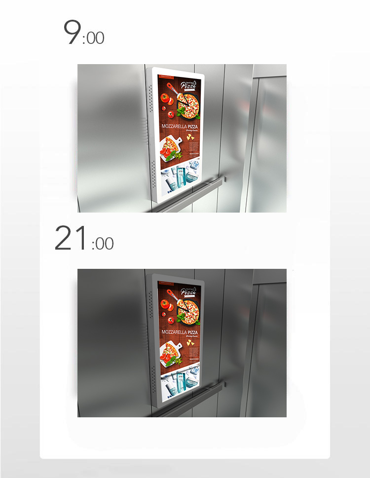 Elevator Wall Mounted Digital Signage , Indoor LCD Wall Mounted Video Wall