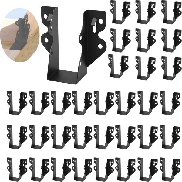2x4 Joist Hangers Hurricane Ties for Rafters Tie Brackets Black Powder Coating