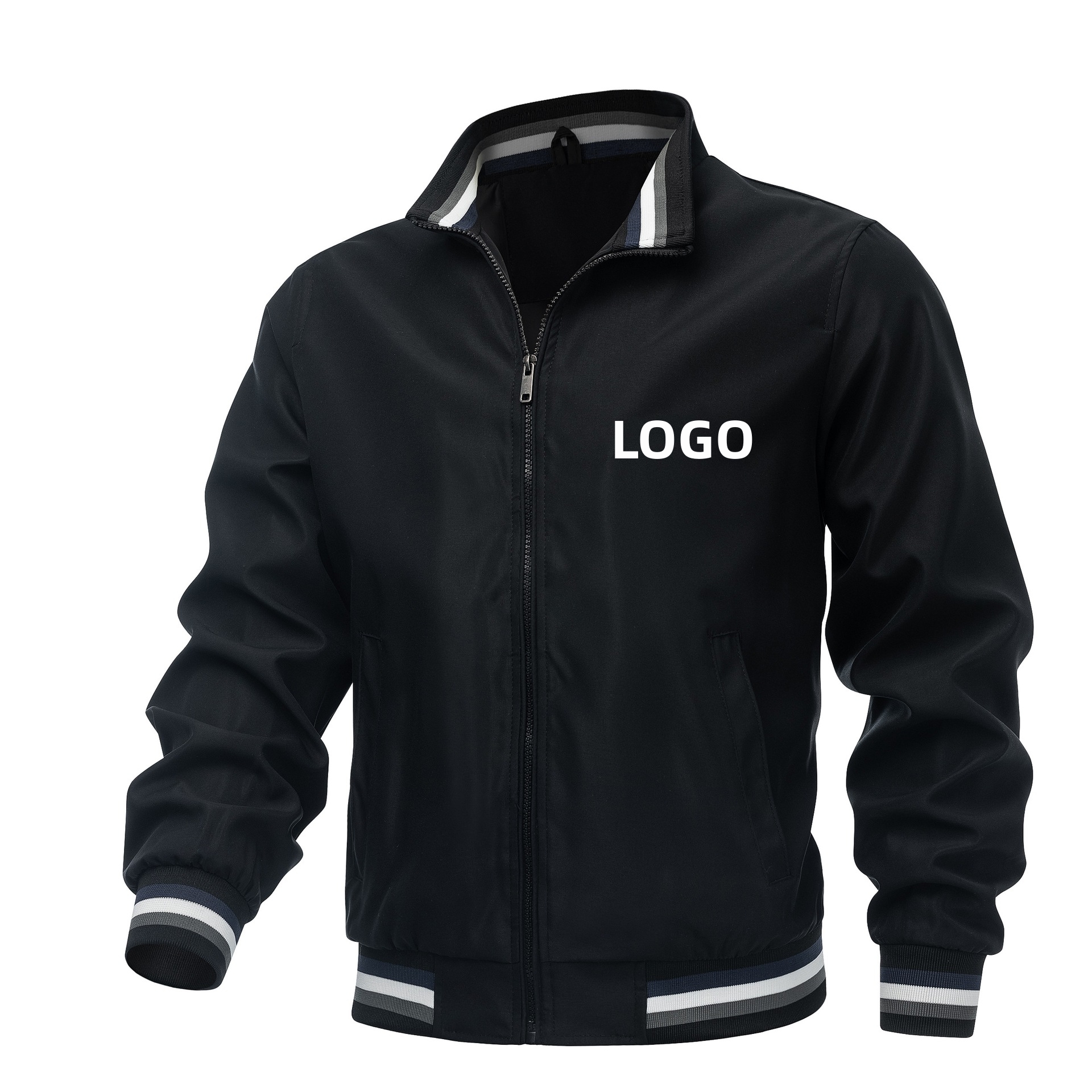 Custom Plus Size Fashion Men's Jackets Casual Waterproof Blank Golf Lightweight Windbreaker Bomber Jacket For Men
