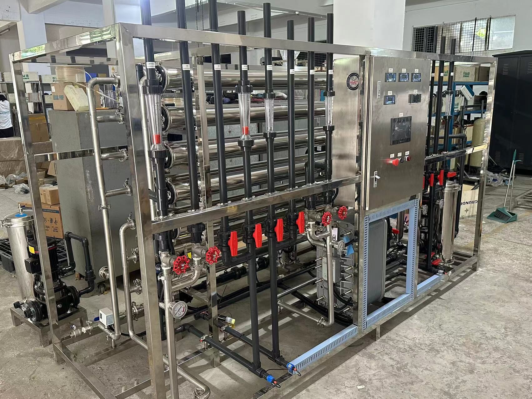 Two Stages RO EDI Plant Ultrapure Water Machine Stainless Steel Fitting