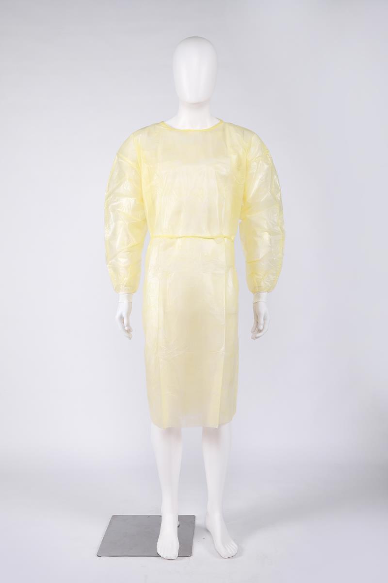 25g Impermeable Isolation Gown Disposable PPE Gowns For Sale Polyethylene Coated