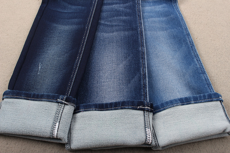 Heavy Peach Fake Knitted Raw Denim Fabric