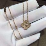 Genuine Van Cleef & Arpels Vintage Alhambra Earring 18K Yellow Gold Necklace and