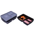3 Compartments PP 3L Disposable Food Container 1mm Thickness