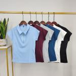 Black Lapel Half Zipper Horseback Riding Shirt Baselayer Equestrian Women