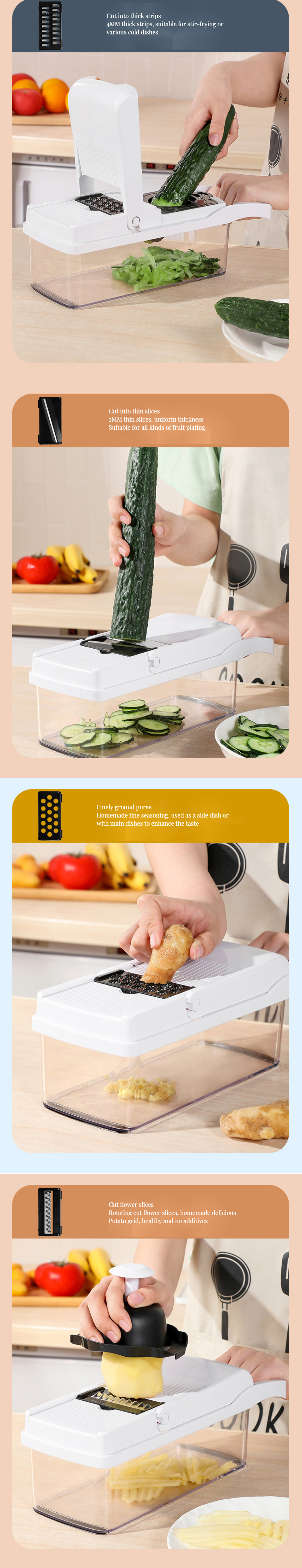 1 Piece 2024 Kitchen Tools 22 in 1 Multi-functional Vegetable Cutter Food Chopper Fruit Slicer Food Cutter
