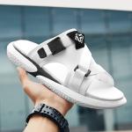 Knitting Fabric Mens Open Sandals , Anti Slip Casual Slippers For Mens