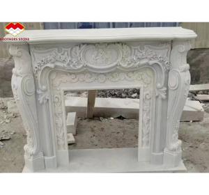 Quality European Style Modern Indoor Fireplace Customized Natural Marble Nordic Italian Style with Fireplace for Living Room wholesale