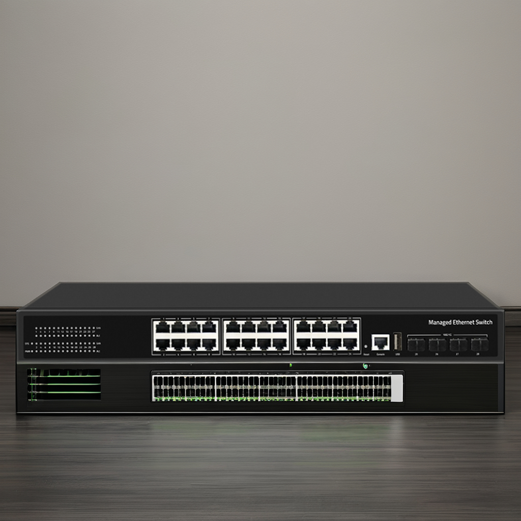 10/100/1000Mbps Transmission Rate 28 Port Switch SG3000-RX-24N4X with Capacity and L3 Managed Features ZX-SWTG3424S