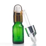 Green 10ml Oil Dropper Glass Bottle With Customized Surface Handling