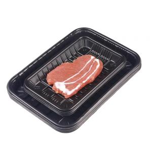 Quality Customized Blister Frozen Food Tray Black Disposable Meat Trays Rectangular wholesale