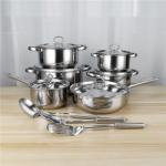 15pcs Home Hotel Restaurant Caterers Stainless Steel Saucepan Set