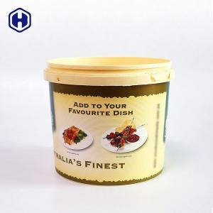 Quality Hot Food Round Plastic Tubs With Lids Customized High Resolution Printing wholesale