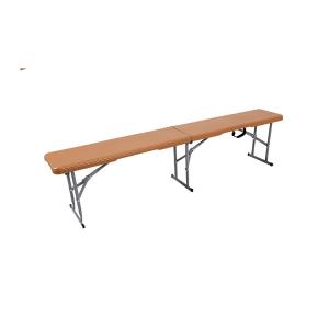 Quality Brown Blow Molded Plastic Folding Bench Seat 6 Foot Match The Table wholesale