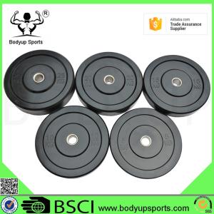 Quality Two Kinds of Logo Barbell Solid Rubber Bumper Plates wholesale