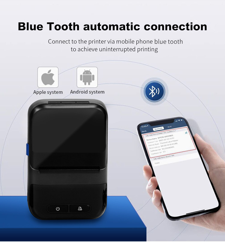 2inch Portable Wireless Thermal Mini Label Printer Shipping Exrpress Warehouse USB BT