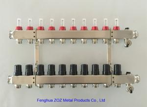 Quality 10 Port Stainless Steel 304 Underfloor Heating Manifold Set , China OEM Stainless Steel Manifold for Floor Heating wholesale