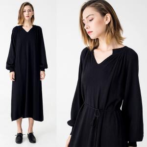Quality Autumn Women Clothing Black Midi Knit Dress wholesale