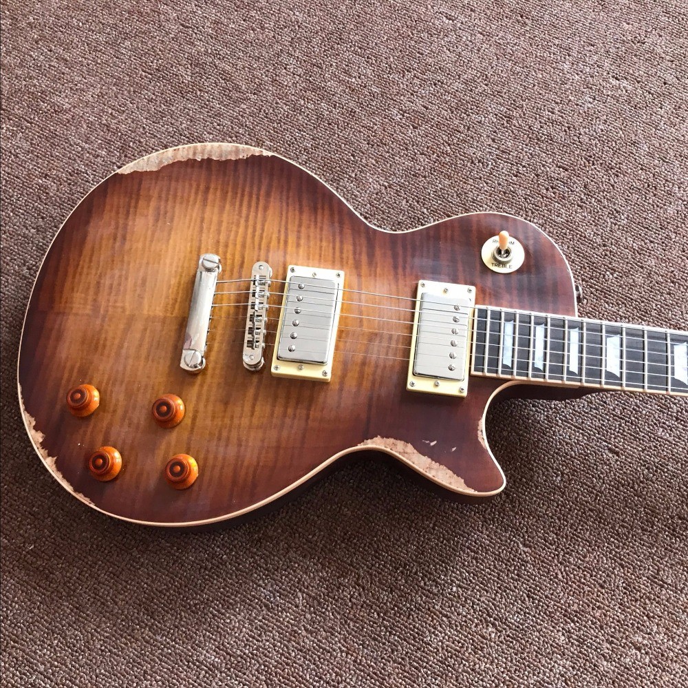 New style high-quality Custom Shop Limited Gibbons Pearly Gates Standard Relic LP Electric Guitar