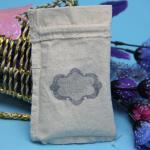 Natural Color Embroidery Muslin Cotton Gift Bag 10x12cm