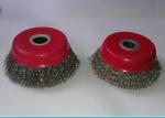 100mm OD Fine Crimped Wire Cup Brush , Rotary Steel Wire Brushes For Removal