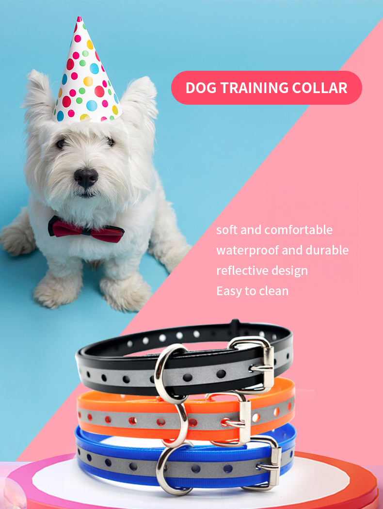 All-Season Reflective Dog Collar Hundehalsband No Pull Adjustable TPU Hardware Buckle Solid Pattern