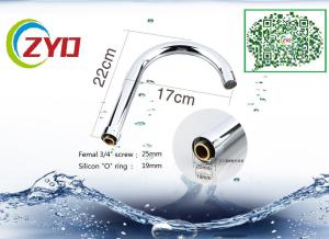 Quality 24mm Diameter Gooseneck Swing Deck Mounted Single Lever Facuet Part Mixer Spout Free Lead Round Bended Tube 350mm wholesale