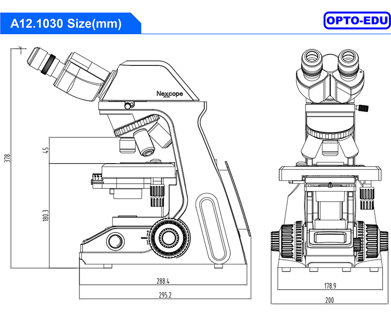 A12.1030-B Laboratory Binocular Compound Light Microscope 100x