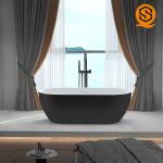 Regular bathtub oval model matte white artifcial stone bathtub for hotel,