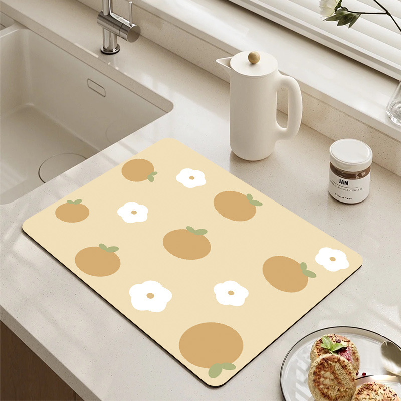 Rectangle Dish Drying Mat Sustainable Microfiber and Diatomite Kitchen Mat at a Great