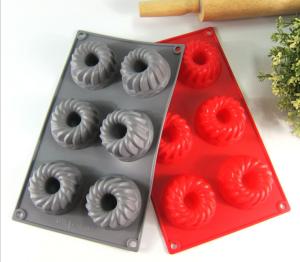 Quality Spiral Grain Silicone Bread Baking Molds 6 Cavity For Baking Accessories wholesale