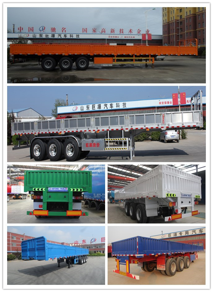 3 * 13ton Capacity Axles Side Wall Semi Trailer for Dry Cargo or Sands Transportation