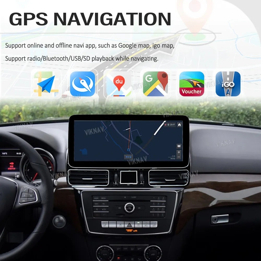 For 2012-2019 Benz GLE GLS GL ML W166 X166 12.3 Inch Stereo 128G Navigation GPS Multimedia Player Wireless Carplay 4G