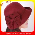 0352 wool felt burgundy ladies hats for women,Shopping online hats and caps