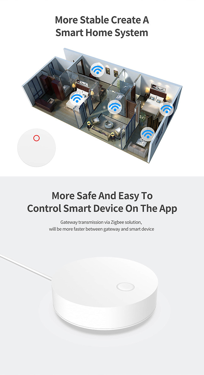 FCC Zigbee Smart Hub 100m Tuya Zigbee Wireless Gateway Hub