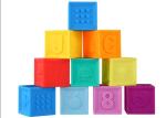 Food Grade Embossed Silicone Rubber Block , Silicone Baby Stacking Blocks