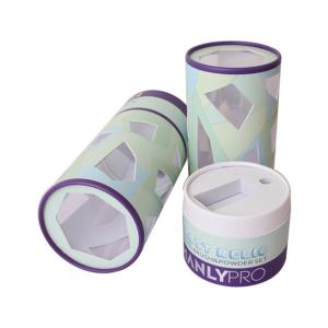 Quality Glossy Lamination Paper Cylinder Box Round Makeup Brush Tube Case wholesale