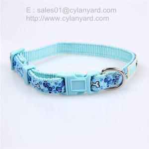 Quality Stylish double layered ribbon puppy collar, polyester dog collars wholesale