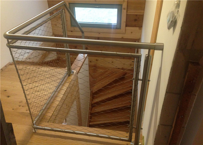 Staircase Expanded Metal Wire Mesh AISI 304 316 Inox Cable Wire Mesh With Sleeves
