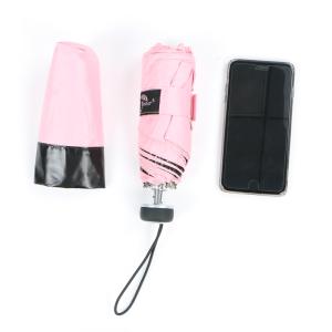 Quality Women Pink Small Lightweight Umbrella , Foldable Uv Ultra Compact Umbrella wholesale