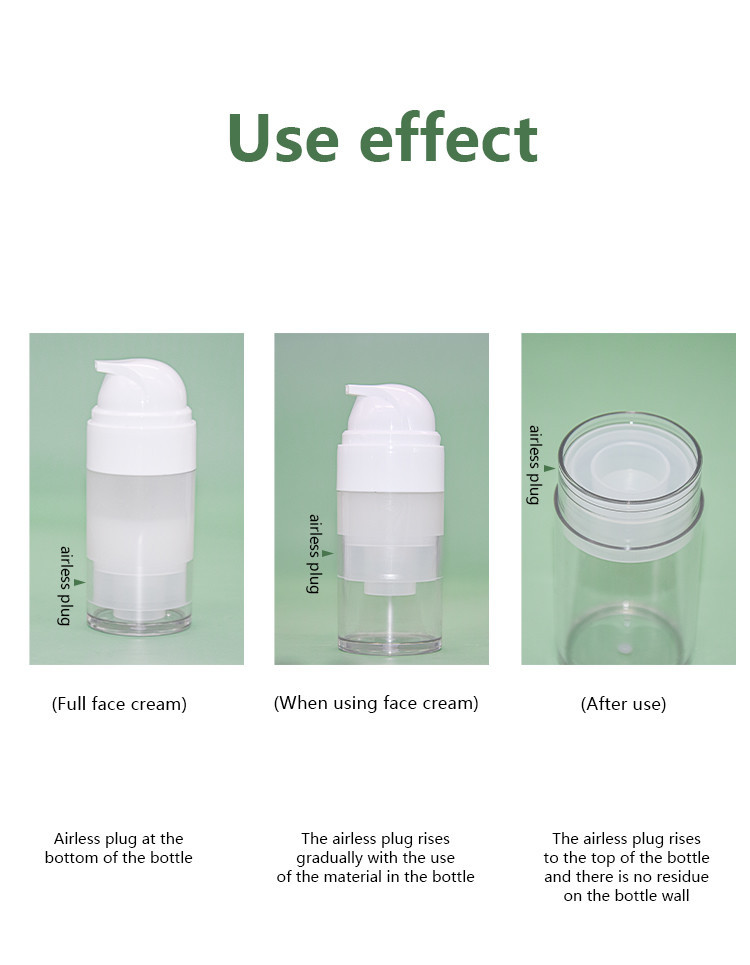 Transparent 50ml 80ml PCR PET Airless Bottle Dispenser Pump For Cosmetic Packaging