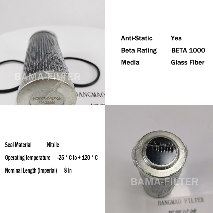 BAMA HC9021FCP8H / HC9021FCP8Z Hydraulic Filter Element with Anti-Static Properties