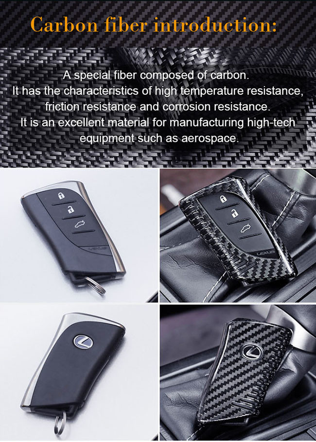 LEXUS Soft Touch Low Flammability Carbon Fiber Car Key Case