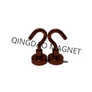 Quality Sintered NdFeB Hook Magnet, N35,16KGS, Permenent Hook Magnets in Red Color wholesale