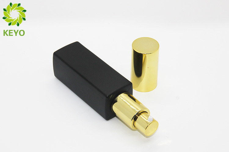 Matte Black Glass Liquid Foundation Packaging Bottle 30ml With Gold Pump Cap