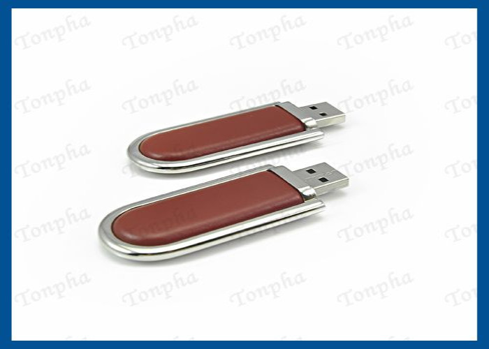 Genuine Leather USB Flash Drive Memory Stick With Customized Engraved Logo