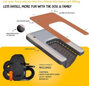 China Customized Logo Inflatable Floating Dock DWF PVC Tarpaulin Water Inflatable Dog Ramp For Dog Swim on sale