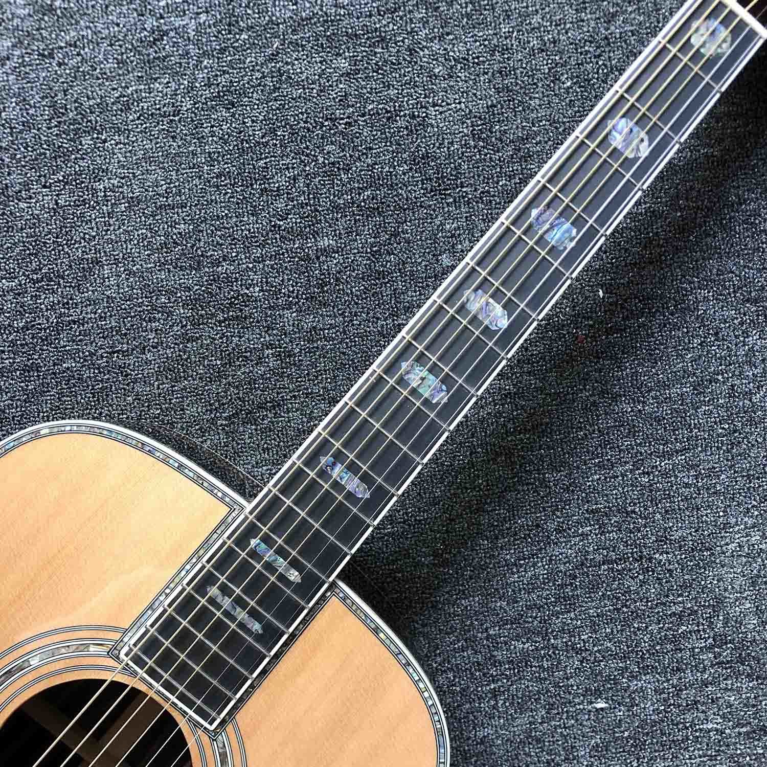 Custom Solid Cedar Top Cocobolo Back Side Abalone Binding 45Dc Acoustic Electric Guitar
